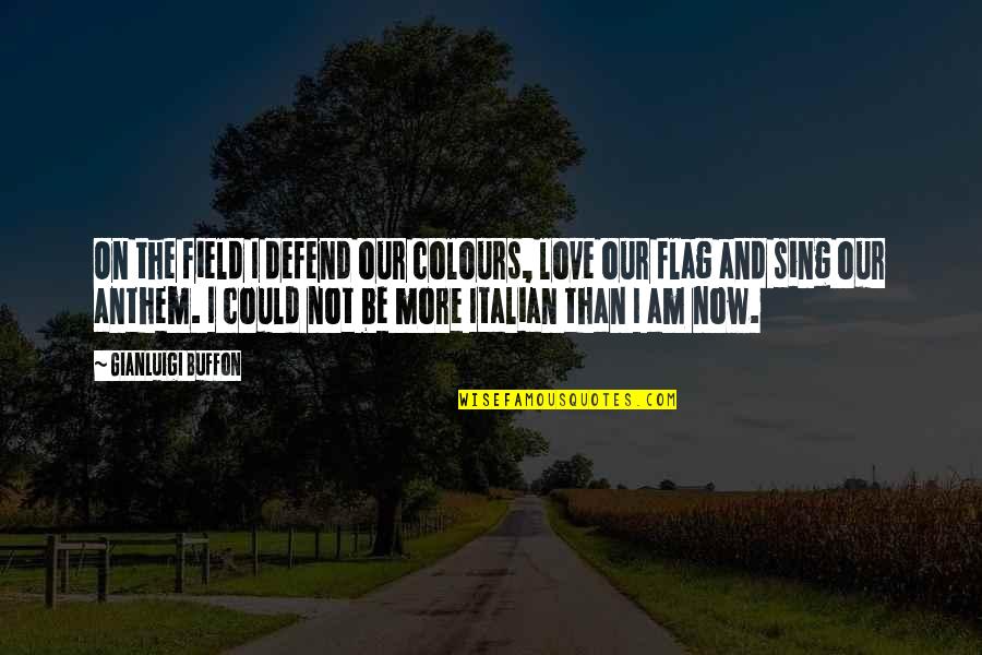 Hanamura Danganronpa Quotes By Gianluigi Buffon: On the field I defend our colours, love