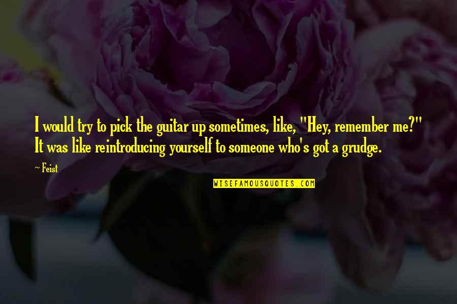 Hananima Quotes By Feist: I would try to pick the guitar up Hananima Quotes By Feist: I would try to pick the guitar up