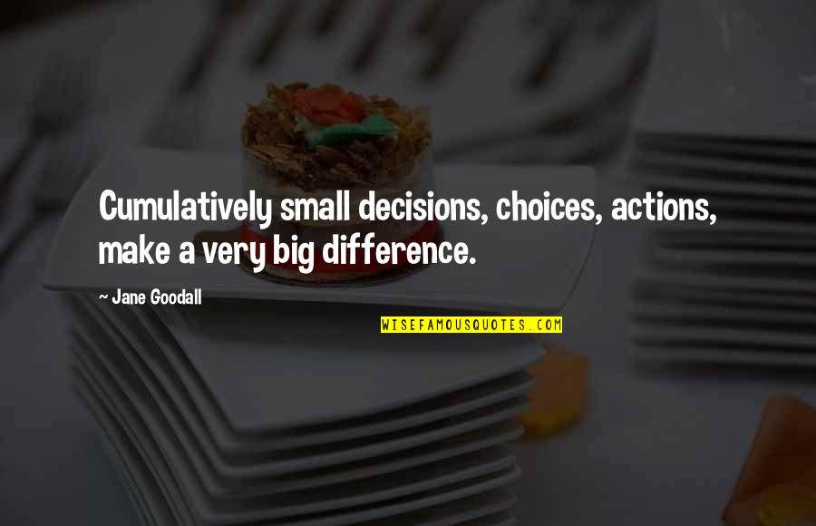 Hanayome Quotes By Jane Goodall: Cumulatively small decisions, choices, actions, make a very