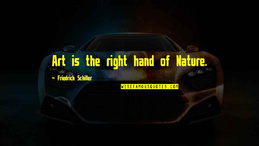 Hand Art Quotes By Friedrich Schiller: Art is the right hand of Nature.