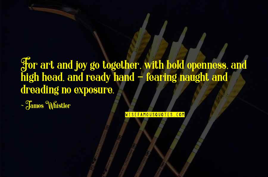 Hand Art Quotes By James Whistler: For art and joy go together, with bold