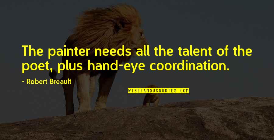Hand Eye Coordination Quotes By Robert Breault: The painter needs all the talent of the