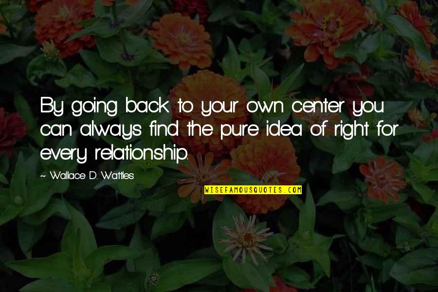Hand Fetish Quotes By Wallace D. Wattles: By going back to your own center you