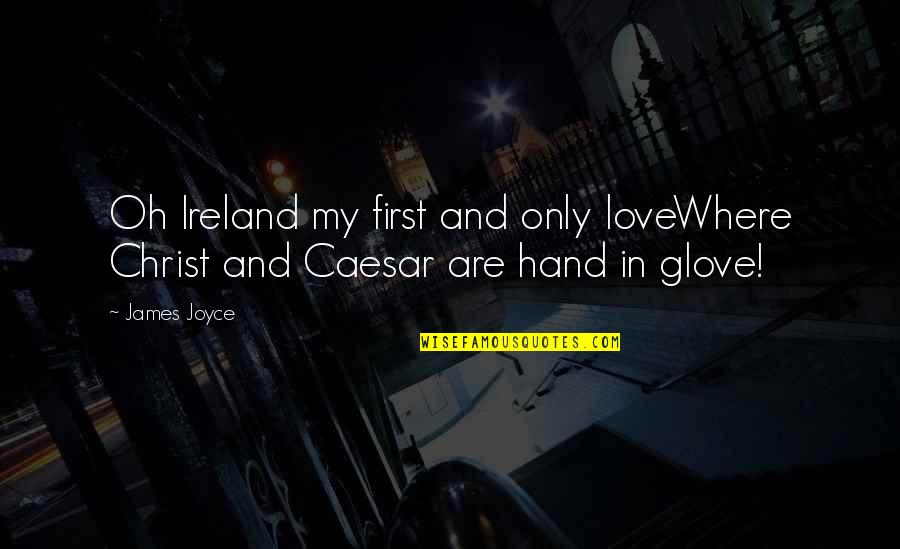 Hand Glove Quotes By James Joyce: Oh Ireland my first and only loveWhere Christ