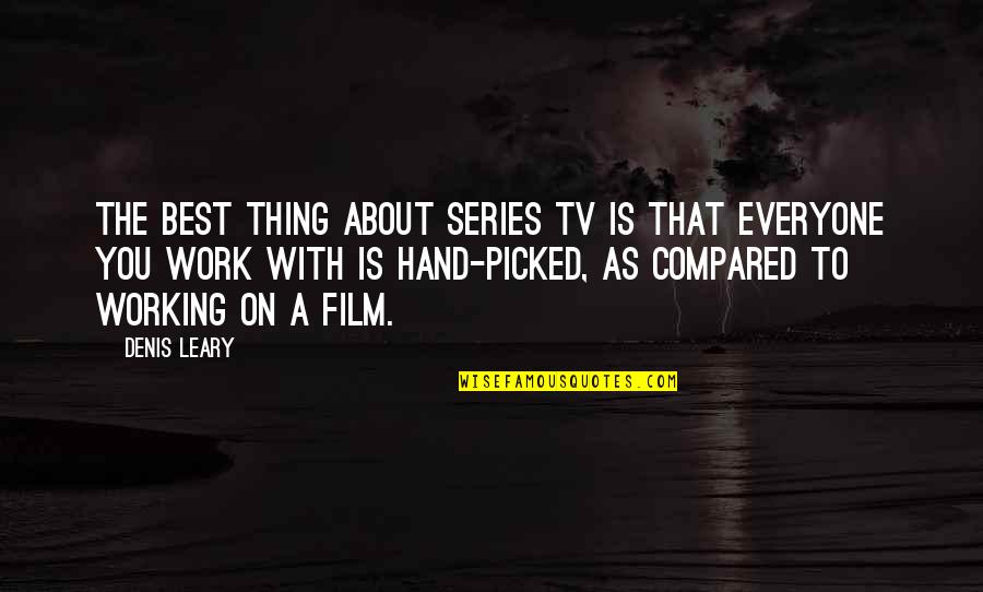 Hand Work Quotes By Denis Leary: The best thing about series TV is that