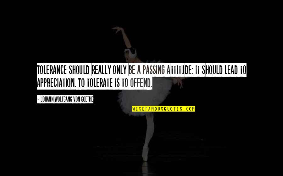 Handbreadth Quotes By Johann Wolfgang Von Goethe: Tolerance should really only be a passing attitude: Handbreadth Quotes By Johann Wolfgang Von Goethe: Tolerance should really only be a passing attitude:
