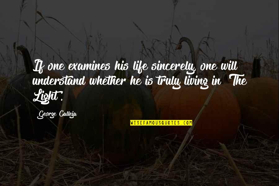 Handfulls Quotes By George Calleja: If one examines his life sincerely, one will Handfulls Quotes By George Calleja: If one examines his life sincerely, one will