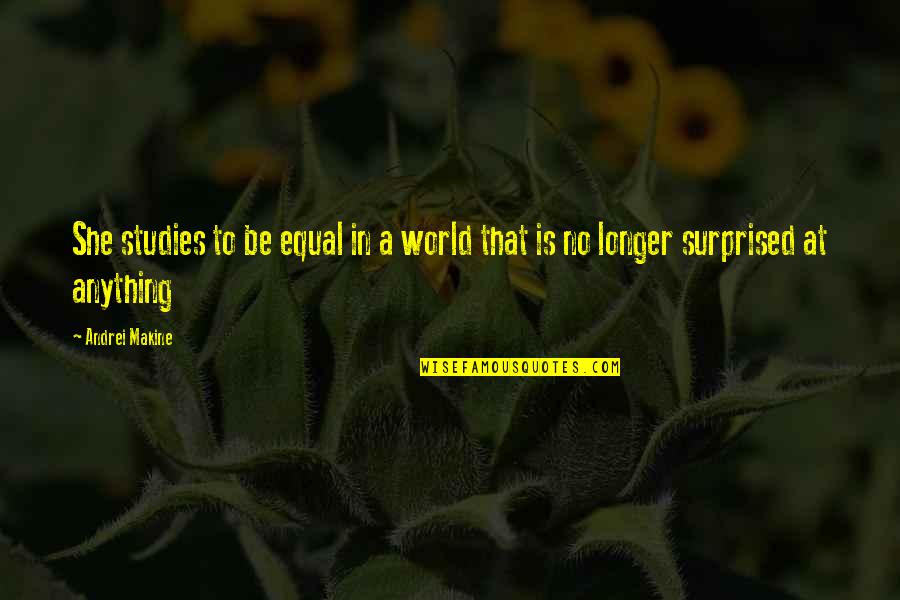 Handicappers Free Quotes By Andrei Makine: She studies to be equal in a world
