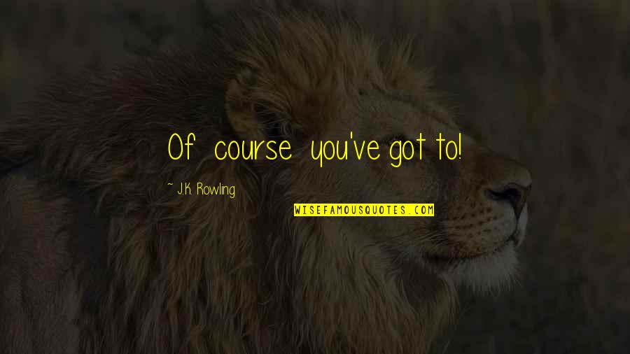 Handknitting Machine Quotes By J.K. Rowling: Of course you've got to! Handknitting Machine Quotes By J.K. Rowling: Of course you've got to!