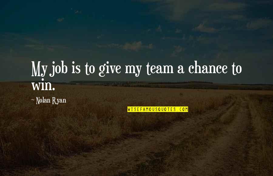 Handland Quotes By Nolan Ryan: My job is to give my team a