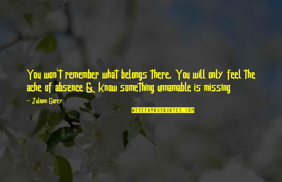 Handmade Gifts Quotes By Juliann Garey: You won't remember what belongs there. You will