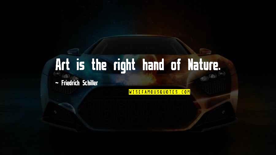 Hands And Art Quotes By Friedrich Schiller: Art is the right hand of Nature.