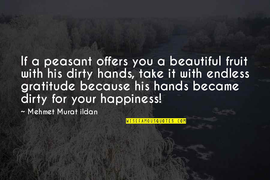 Hands Dirty Quotes By Mehmet Murat Ildan: If a peasant offers you a beautiful fruit