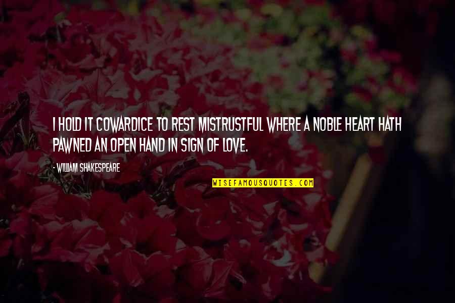 Hands In Hands Love Quotes By William Shakespeare: I hold it cowardice To rest mistrustful where