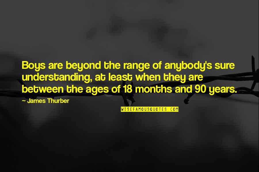 Handsortering Quotes By James Thurber: Boys are beyond the range of anybody's sure