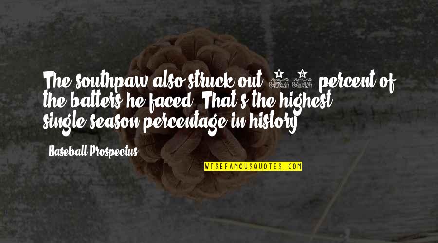 Handspring Publishing Quotes By Baseball Prospectus: The southpaw also struck out 53 percent of Handspring Publishing Quotes By Baseball Prospectus: The southpaw also struck out 53 percent of