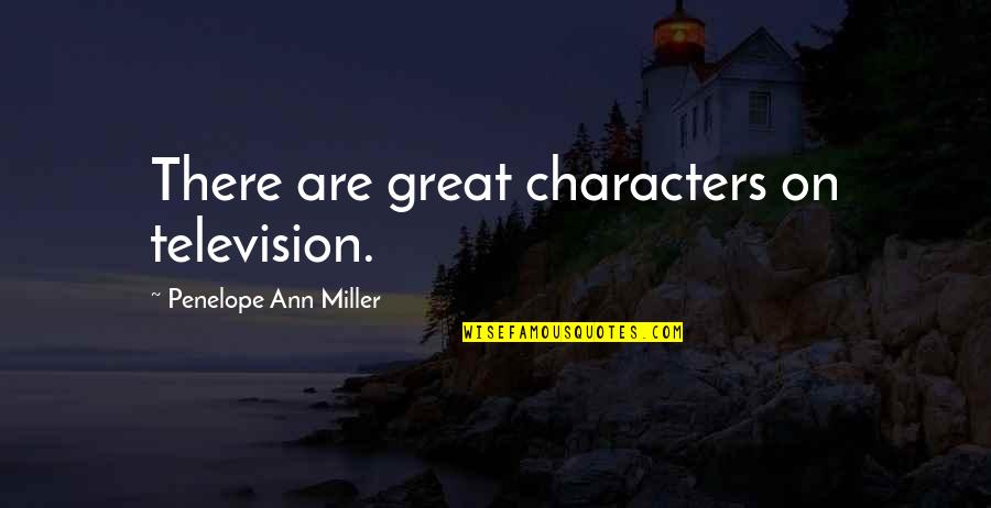 Handspun Yarn Quotes By Penelope Ann Miller: There are great characters on television.