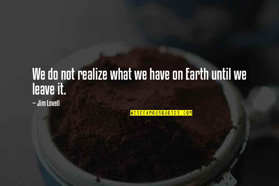 Handyscan Quotes By Jim Lovell: We do not realize what we have on