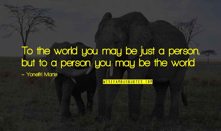 Hangar 1 Quotes By Yonelfri Marte: To the world you may be just a