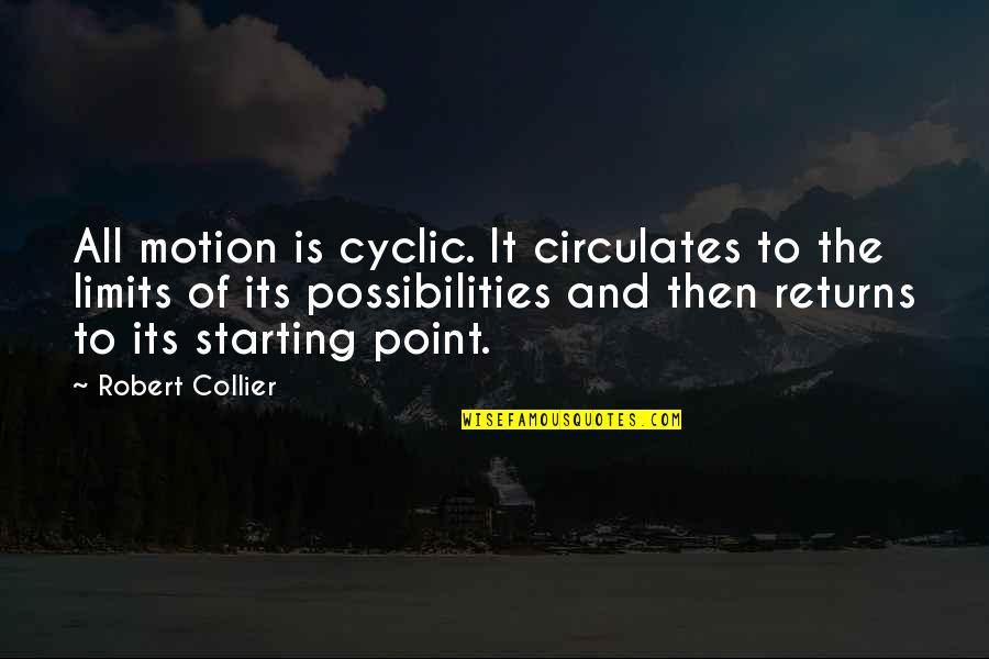 Hanging In Between Quotes By Robert Collier: All motion is cyclic. It circulates to the