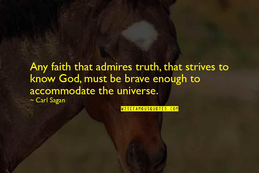 Hanging In There During Tough Times Quotes By Carl Sagan: Any faith that admires truth, that strives to
