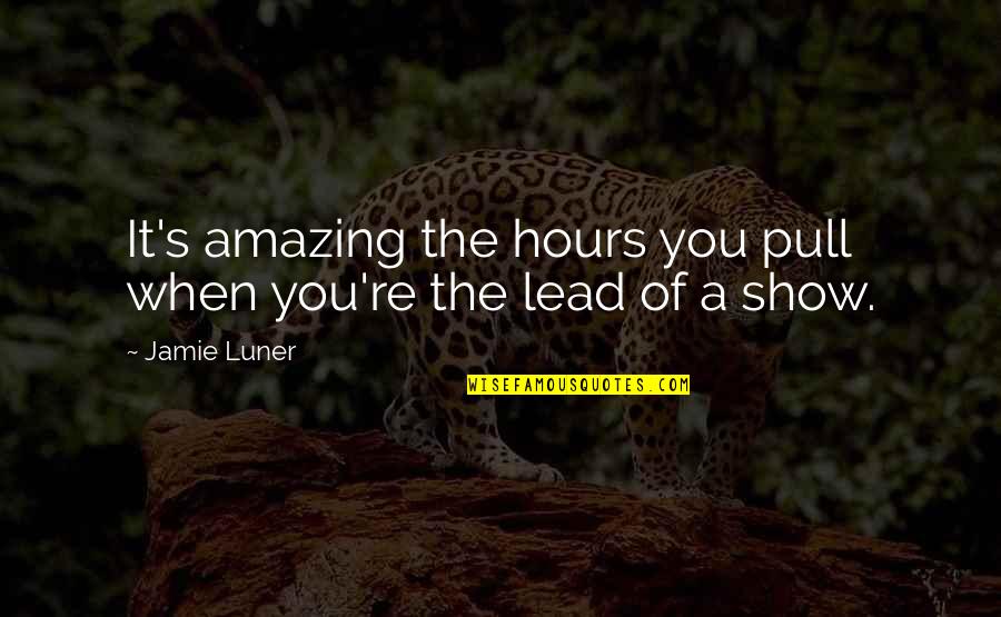 Hanging In There During Tough Times Quotes By Jamie Luner: It's amazing the hours you pull when you're