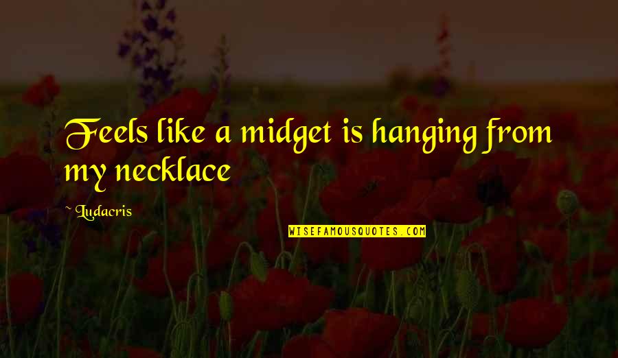 Hanging Like A Quotes By Ludacris: Feels like a midget is hanging from my