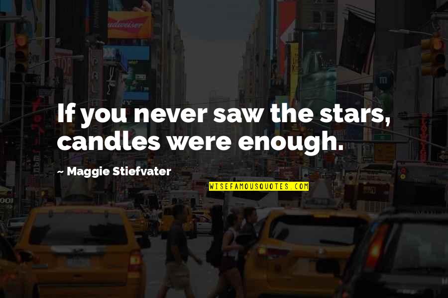 Hangout Fest Quotes By Maggie Stiefvater: If you never saw the stars, candles were