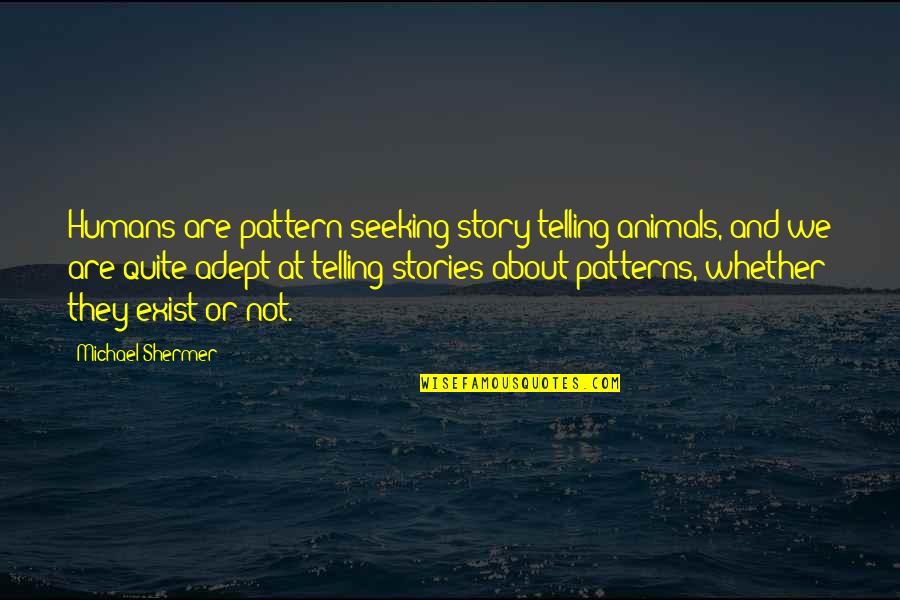 Hangul English Quotes By Michael Shermer: Humans are pattern-seeking story-telling animals, and we are