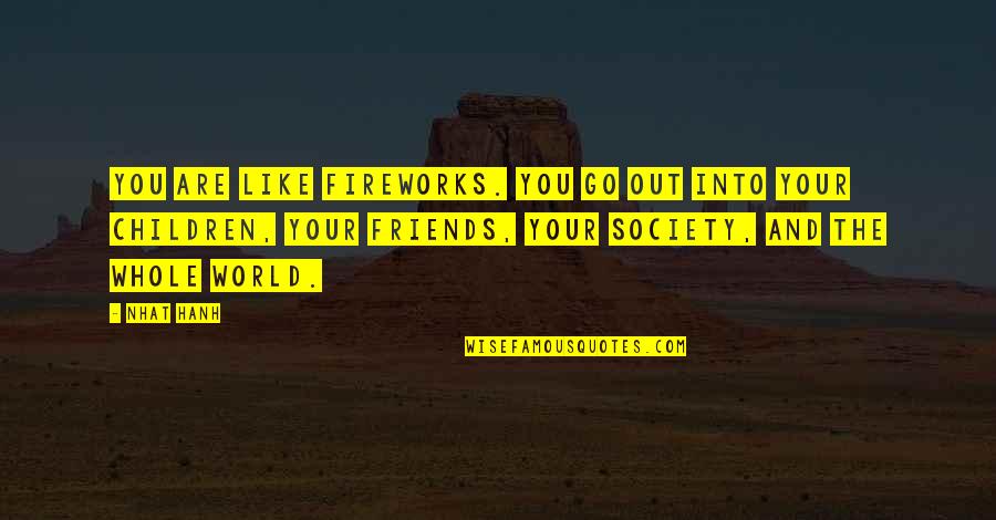 Hanh's Quotes By Nhat Hanh: You are like fireworks. You go out into