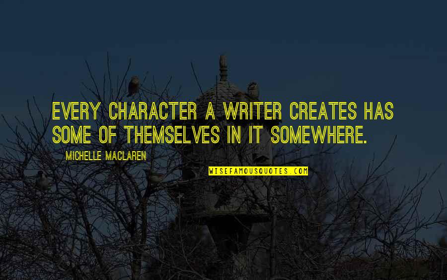 Hanifan California Quotes By Michelle MacLaren: Every character a writer creates has some of Hanifan California Quotes By Michelle MacLaren: Every character a writer creates has some of