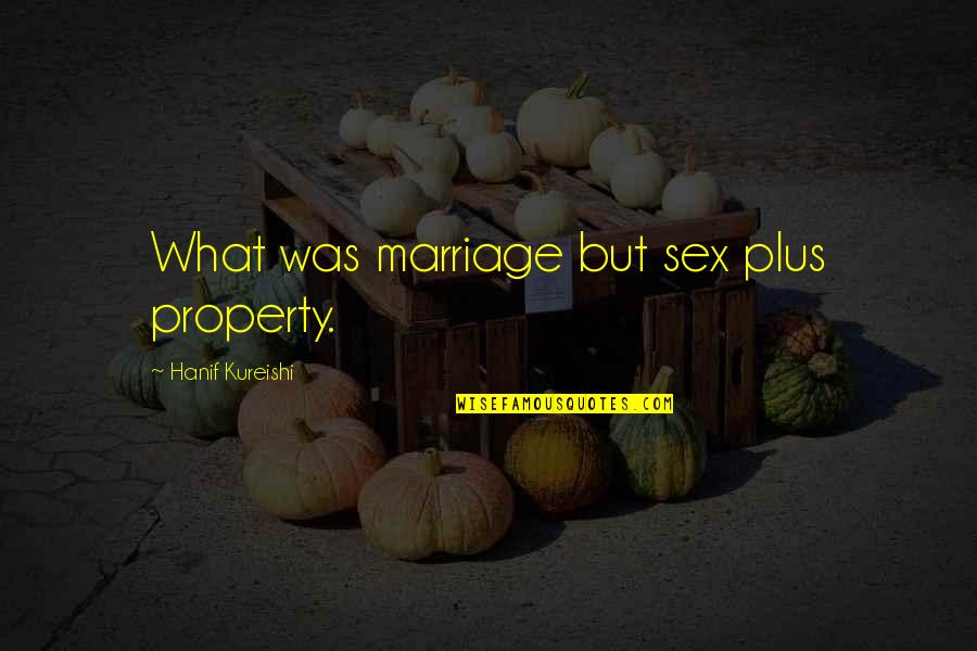 Hanif's Quotes By Hanif Kureishi: What was marriage but sex plus property.