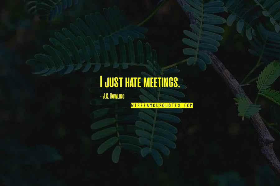 Haninozuka Mitsukuni Quotes By J.K. Rowling: I just hate meetings.