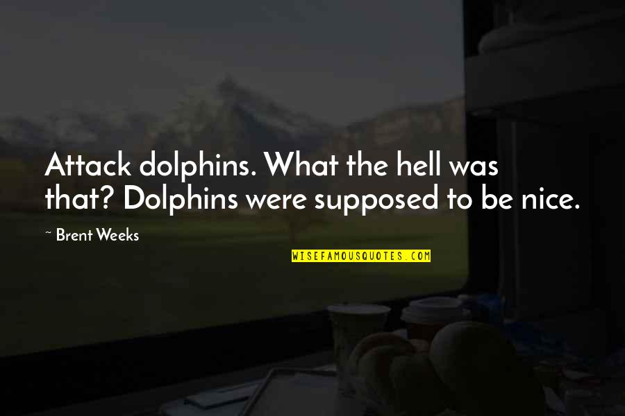 Hank Greenberg Quotes By Brent Weeks: Attack dolphins. What the hell was that? Dolphins