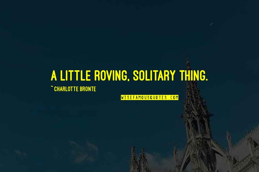 Hank Sr Quotes By Charlotte Bronte: A little roving, solitary thing.