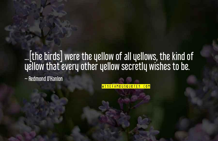 Hanlon Quotes By Redmond O'Hanlon: ...[the birds] were the yellow of all yellows,