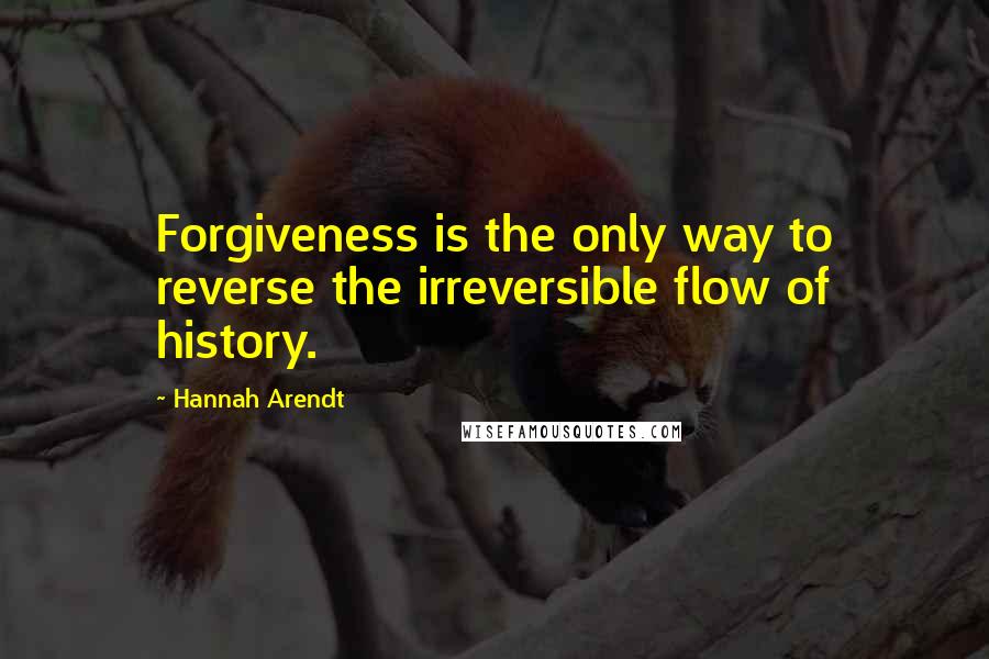 Hannah Arendt quotes: Forgiveness is the only way to reverse the irreversible flow of history.