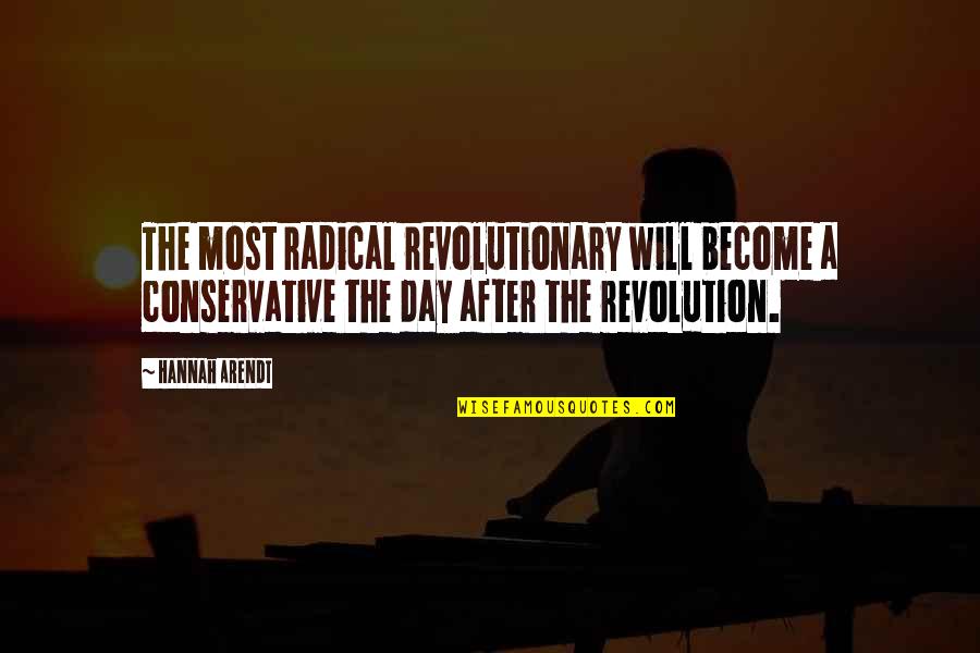 Hannah Arendt Quotes By Hannah Arendt: The most radical revolutionary will become a conservative Hannah Arendt Quotes By Hannah Arendt: The most radical revolutionary will become a conservative