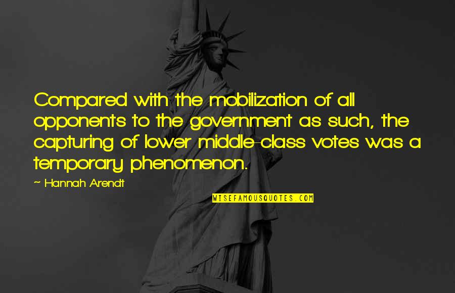 Hannah Arendt Quotes By Hannah Arendt: Compared with the mobilization of all opponents to Hannah Arendt Quotes By Hannah Arendt: Compared with the mobilization of all opponents to