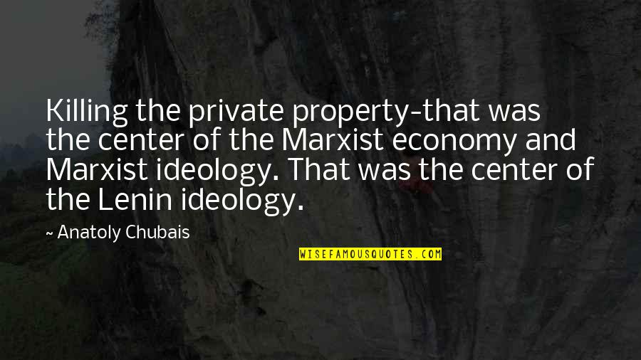 Hannah Jelkes Quotes By Anatoly Chubais: Killing the private property-that was the center of