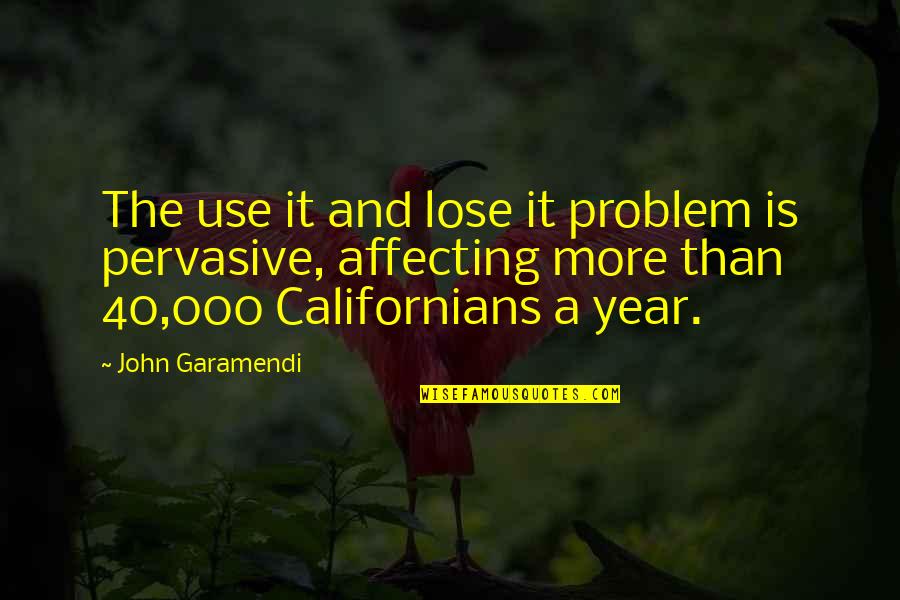 Hannalee Snapchat Quotes By John Garamendi: The use it and lose it problem is