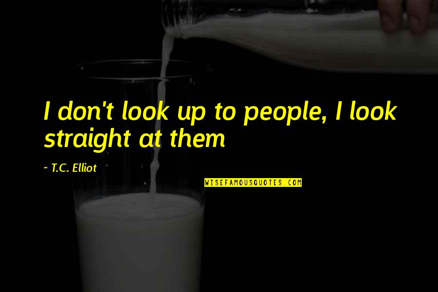 Hanneli Mustaparta Quotes By T.C. Elliot: I don't look up to people, I look