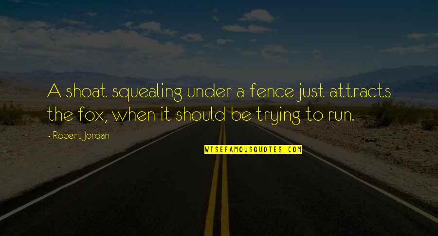 Hanning Sacchetto Quotes By Robert Jordan: A shoat squealing under a fence just attracts