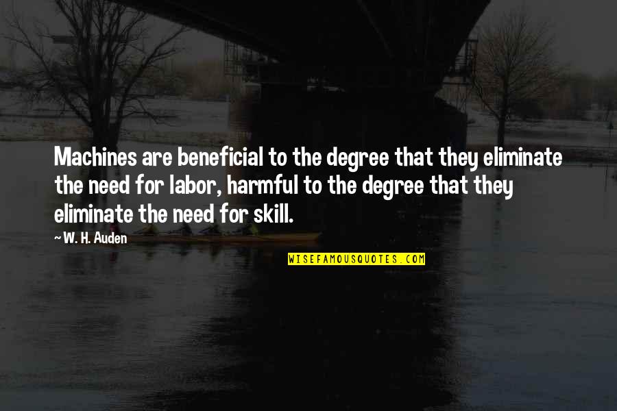 Hannis Bourgeois Quotes By W. H. Auden: Machines are beneficial to the degree that they