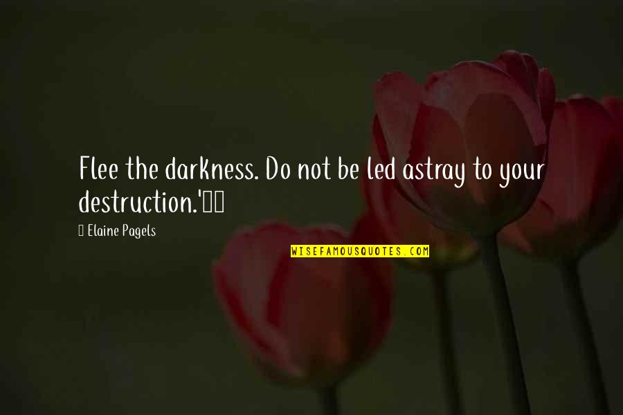 Hannity Live Quotes By Elaine Pagels: Flee the darkness. Do not be led astray Hannity Live Quotes By Elaine Pagels: Flee the darkness. Do not be led astray