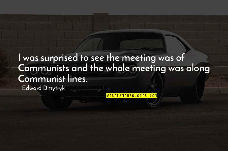 Hannukah Quotes By Edward Dmytryk: I was surprised to see the meeting was