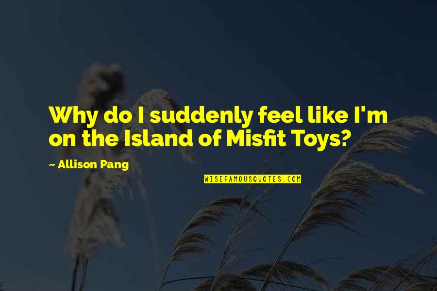 Hanoah Quotes By Allison Pang: Why do I suddenly feel like I'm on
