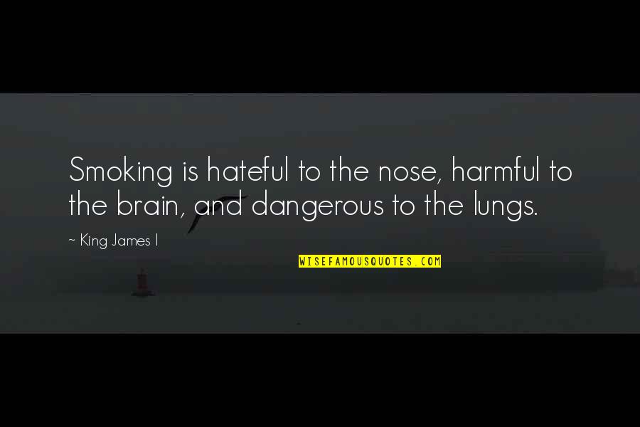 Hans J Morgenthau Quotes By King James I: Smoking is hateful to the nose, harmful to