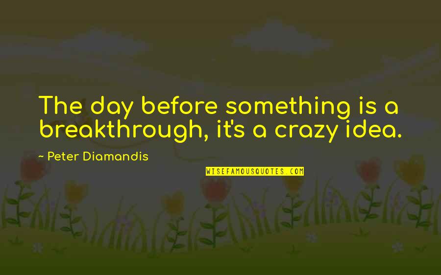 Hans Kruppa Quotes By Peter Diamandis: The day before something is a breakthrough, it's