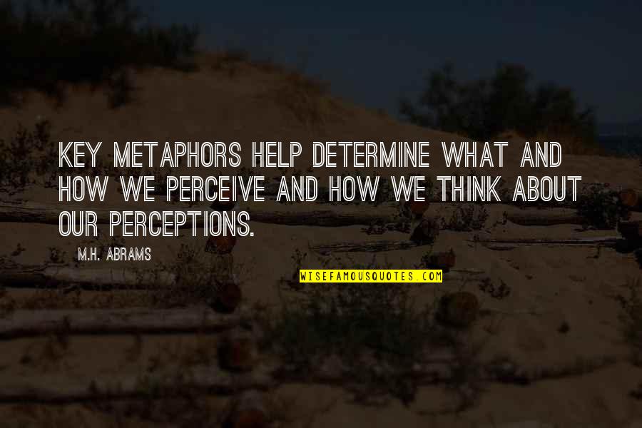 Hans Moravec Quotes By M.H. Abrams: Key metaphors help determine what and how we